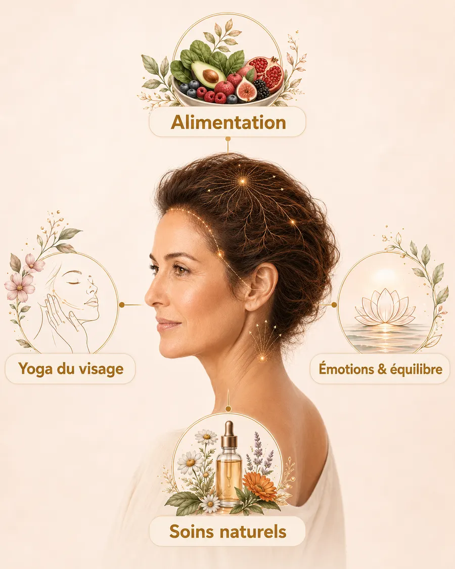 La méthode Synergie Hair Glow : la femme au centre de ses piliers capillaires — alimentation, automassage du cuir chevelu, rituels & émotions.